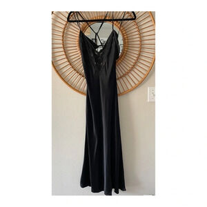 NWT Zara satin slip lace front midi dress Sz XS